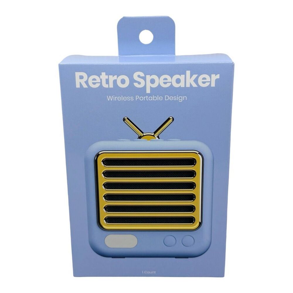 GEMS Novelty Retro Speaker - Wireless Portable Design - Blue